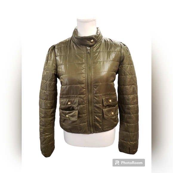 Maralyn & Me Jackets & Blazers - Maralyn & Me Juniors Quilted Pack-able Puffer Jacket OLIVE Size M
